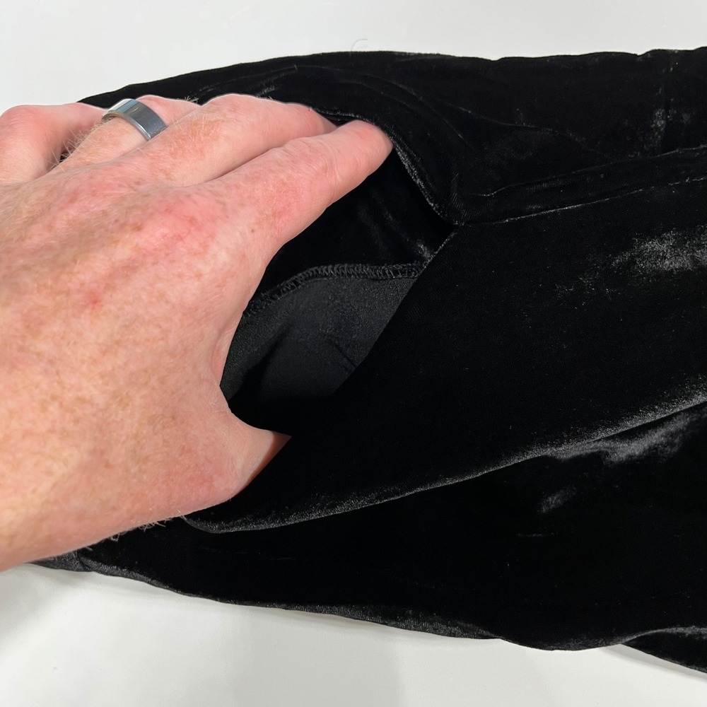 Reformation Black Velvet Silk Wide Leg High Rise Trousers Belt Loops‎ Womens 0 - Picture 16 of 16